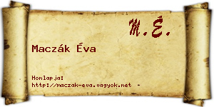 Maczák Éva névjegykártya